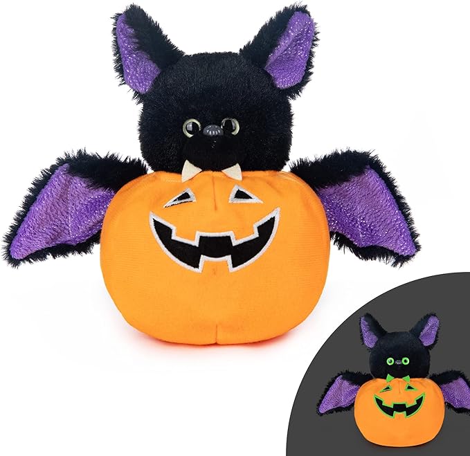 My OLi Plush Pumpkin Stuffed Bat Toy Glow in The Dark Detachable Bat Plush with Cute Pumpkin for Kids Babies & Toddlers Fun & Spooky Decorations