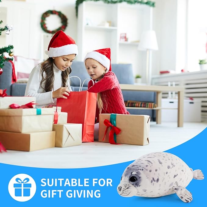 Sew Butiful Seal Stuffed Animal Toy, Cute plushies, 20" Seal Plush Pillow Gift for Girls Kids Children Birthday Christmas (Medium)