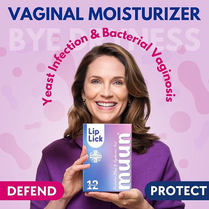 Muun Women's Vaginal Probiotics Yeast Infection & BV Treatment Pack of 12 Vaginal Moisturizer for Dryness & Promote pH Balance Feminine Odor Elimination & Vaginal Health Hormone & Estrogen Free