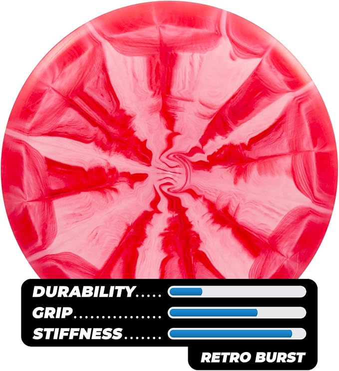 Latitude 64 Retro Burst Disc Golf Starter Set | Perfect Disc Golf Set for New to Intermediate Players | Includes Bonus Mini Marker | Grippy Base Plastic | Colors May Vary