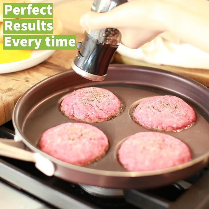 TECHEF - Egg Pan Nonstick, Aluminium Plett Pan, 4 Egg Frying Pan for Perfect Breakfast Eggs, Pancakes, Hamburgers & More, Non Toxic PFOA-Free, Easy to Clean, Made in Korea (No Induction)