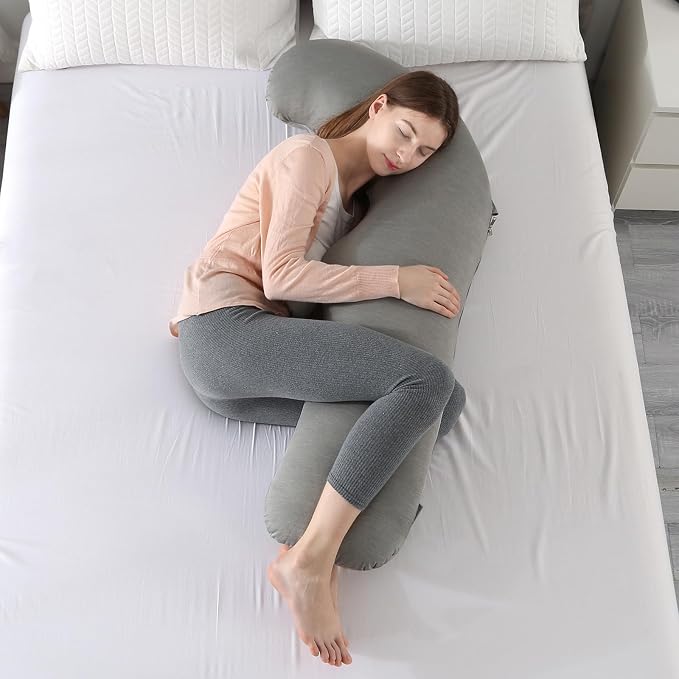 BATTOP Pregnancy Pillows with Cooling Cover,Cooling Maternity Pillow for Sleeping,Support for Belly,Hips,Legs,Pregnancy Must Haves,Side Sleeper Body Pillow