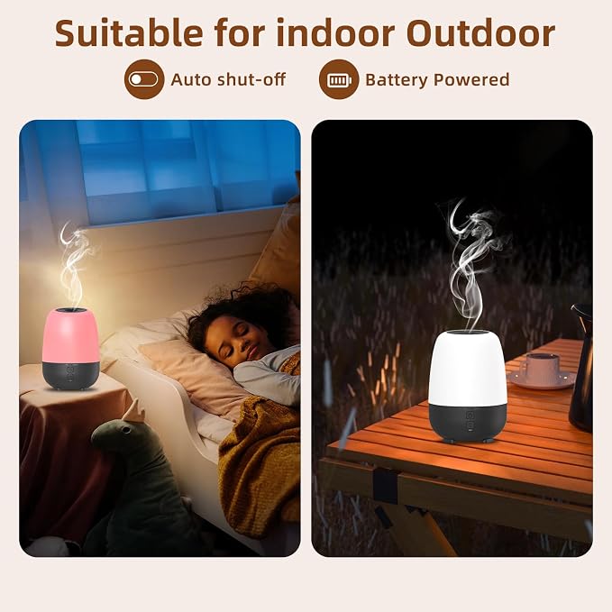 SEEDSEEL 150ML Cordless Essential Oil Diffuser, Built-in 6000mAH Rechargeable Battery, 7 Hours Run Time, 7 Colors LED Light, Portable Aromatherapy Diffuser