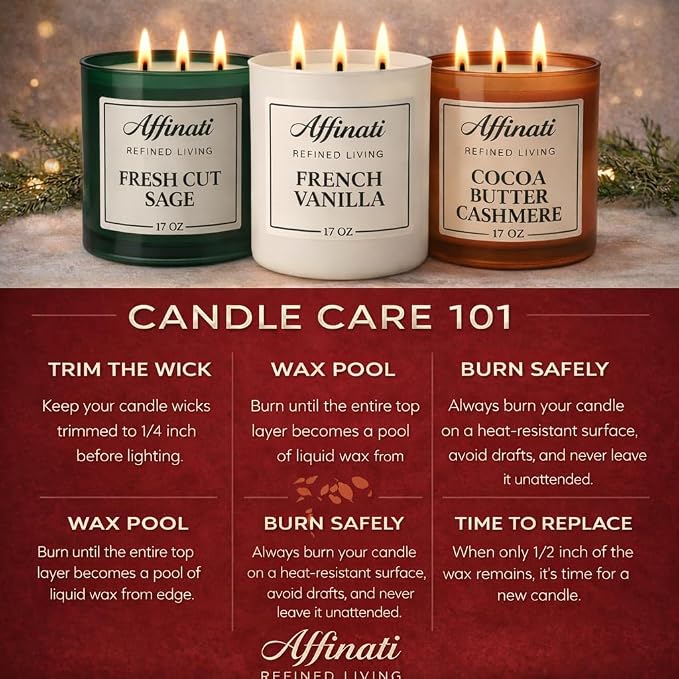 Affinati Peaches & Cream 10 oz Scented Candle – Long Lasting Luxury Soy Blend Candle for Home, Strong Scent Throw Sweet Summer Fruit Gourmand Bakery Candle, Premium Home Fragrance Gift