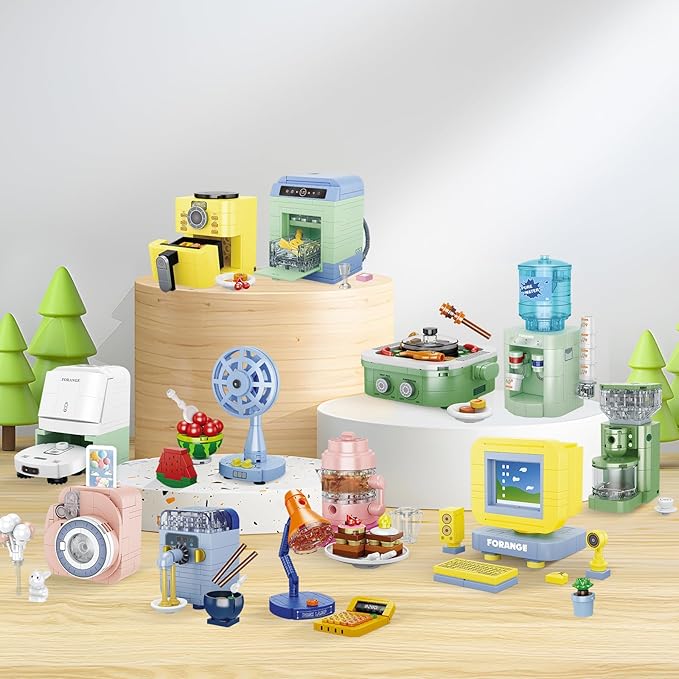 JMBricklayer Girls Building Set, 12PCS Mini Upgraded Home Appliances Friends Toy Sets, Party Favors STEM Puzzle Educational Building Blocks Toys, Gifts for Girls Boys