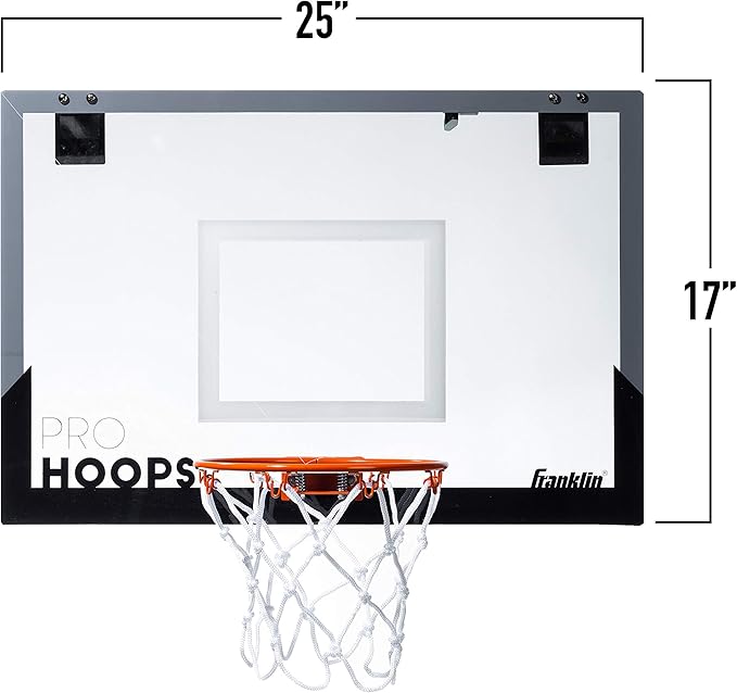 Franklin Sports Mini Basketball Hoops-Indoor Over The Door Mini Hoop+Basketball Sets-Perfect Accessory for Bedroom+Office