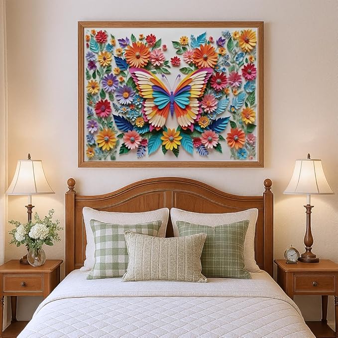 Puzzles for Adults 1000 Pieces - Floral Butterfly Colorful Jigsaw Puzzles, Fun Family Game, Challenging Brain Teaser, 28 x 20 in, Great Gift Idea & Home Decor (Wings of Spring)