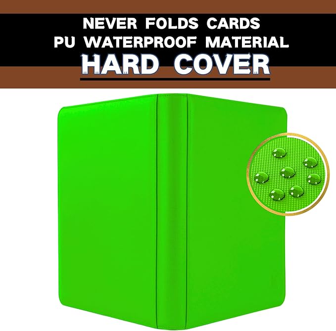 1000+ Pockets Trading Card Binder, 16-Pocket Card Ablum Compatible with MTG,Sports Cards & Other Standard Size Trading Cards (Hight Green)