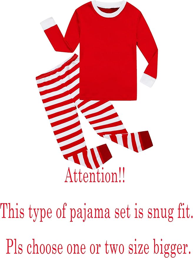 KikizYe Little Big Boys Girls Pajamas Set Kids PJs 100% Cotton Sleepwear