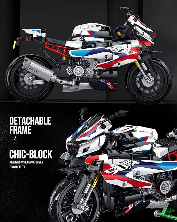 dOvOb Motorcycle 1000 RR Model Building Blocks Set, 912 Pieces Bricks, MOC Toys as Gift for Kids or Adult
