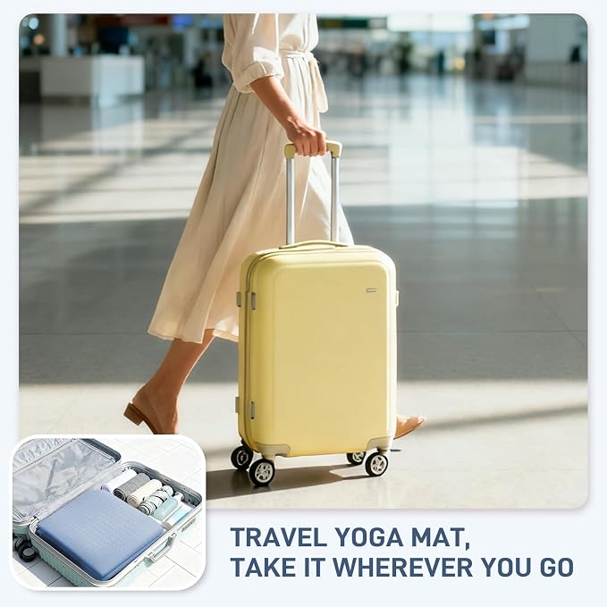Foldable Yoga Mat for Travel 72"x 32"x 0.32"Inch, 8mm Thick Folding Exercise Mat, Outdoor Non-slip Pilates Mat for Women & Men, Wide Yoga Mat Packable for Workout and Fitness