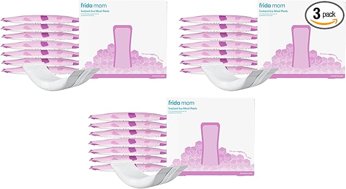 Frida Mom 2-in-1 Postpartum Pads, Absorbent Perineal Ice Maxi Pads, Instant Cold Therapy Packs and Maternity Pad in One (Pack of 3)