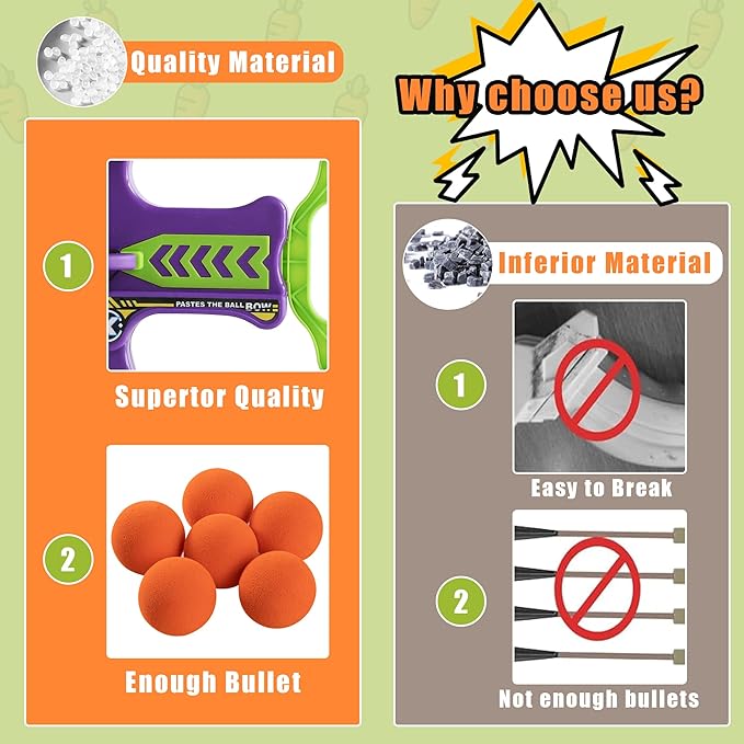 Bargifts Shooting Game Toy with 6 Foam Balls and 6 Targets, Foam Bow and Arrow Set Toy, Indoor and Outdoor Toy Guns Play Games