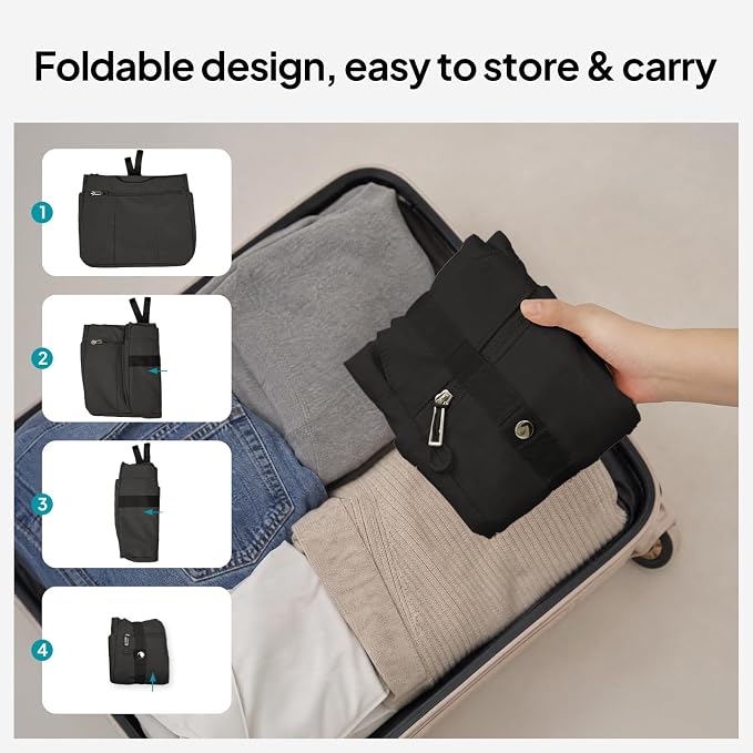 TOPEAST Foldable Tote Bag for Women with Yoga Mat Holder,Travel Tote Bag with Water Bottle Pocket,Lightweight Workout Gym Bag