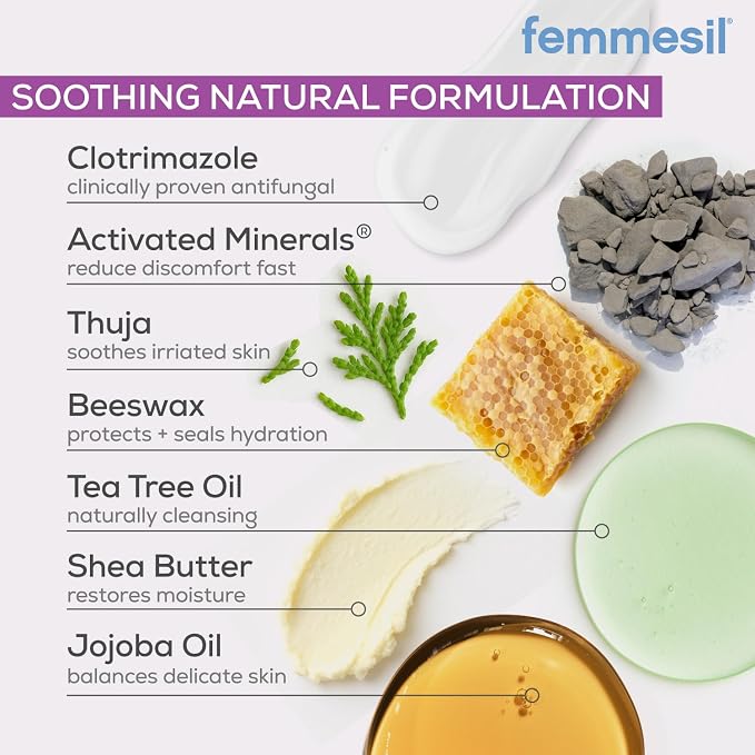 terrasil Femmesil Ointment, Vaginal Yeast Infection Treatment for Women + Vaginal Soap Bar 2-Product Kit, Featuring 1% Clotrimazole to Relieve Feminine Itch & Irritation (1oz Tube & 75g Soap)