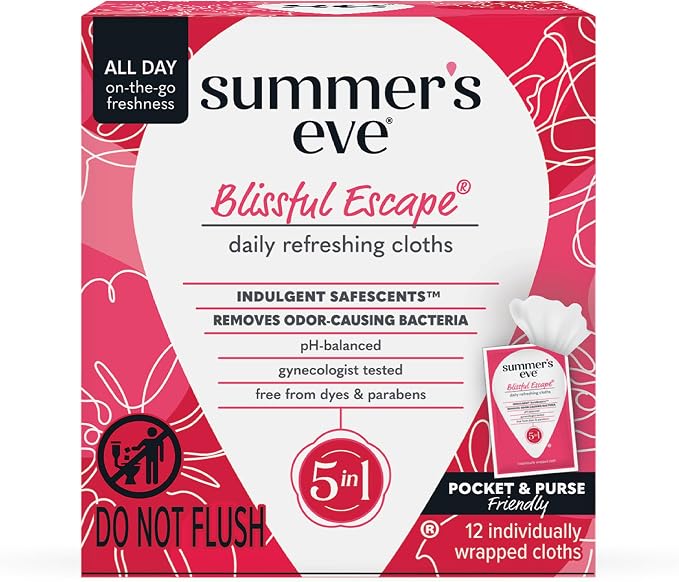 Summer's Eve Blissful Escape Feminine Spray 2 oz and Wipes 12 Count