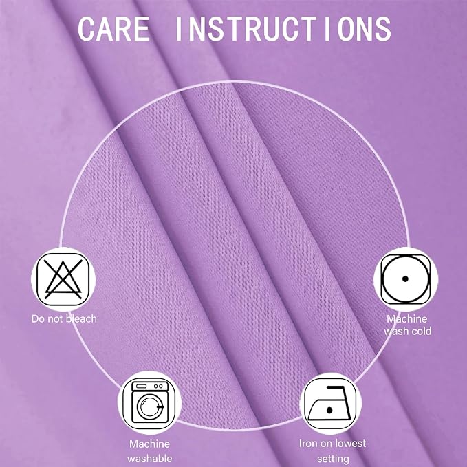 LEMOMO Lavender Blackout Curtains 34 x 63 Inch Length/Set of 2 Curtain Panels/Thermal Insulated Room Darkening Blackout Curtains for Bedroom