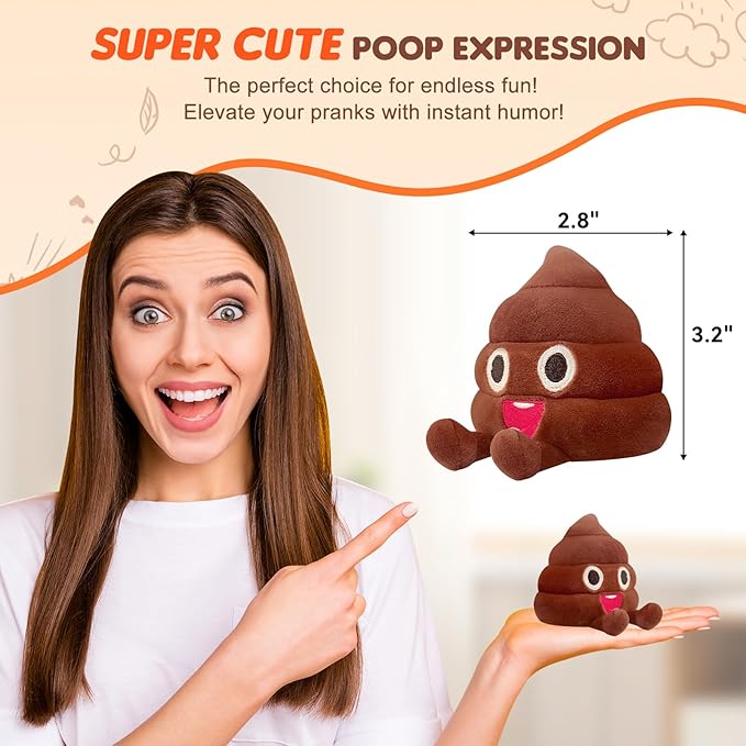 Funny Farting Poop Plush Toy – 30 Hilarious Fart Sounds, Soft & Durable, Perfect Gag Gift for Kids, Pets, and Pranks – Ready to Use for Endless Fun and Laughter!