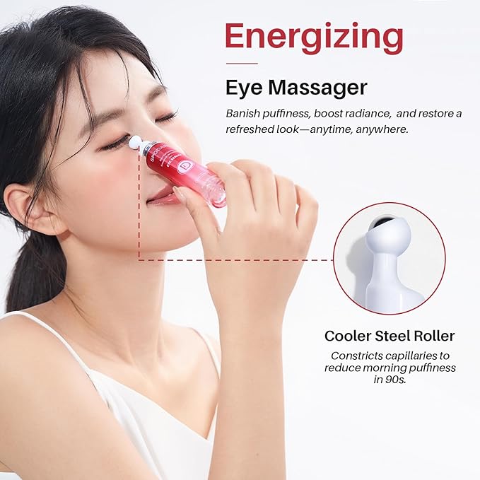 SPODARE Caffeine & Retinol Eye Serum for Dark Circles, Puffiness and Wrinkles, Under Eye Cream with Hyaluronic Acid, Niacinamide & Peptides, Roller Serum with 360°Massage Ball - 0.5 fl. oz