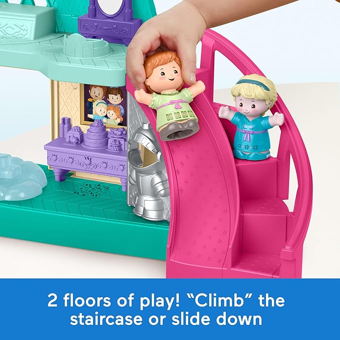 Fisher-Price Disney Frozen Arendelle Castle Playset with Lights & Sounds Little People, 2 Character Figures, Toddler Toys (Amazon Exclusive)