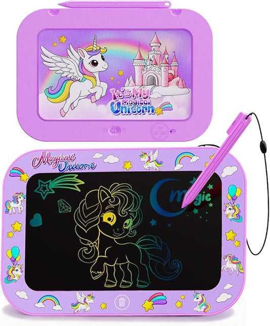 LCD Writing Tablet for Kids,12Inch Colorful Reusable Erasable Electronic Toddler Doodle Board Drawing Tablet Pads,Educational Learning Toys, Gifts for 3 4 5 6 7 8 Year Old Girls Boys (Purple-12IN)