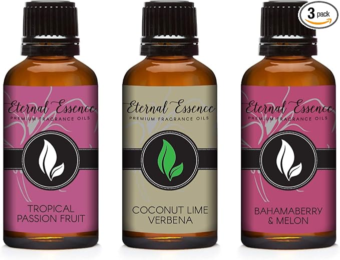 30ML - Trio (3) - Tropical Passion Fruit, Bahama Berry & Melon & Coconut Lime Verbena - Premium Fragrance Oil Trio - 30ML