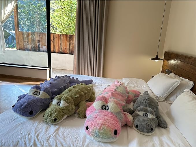 Hofun4U Alligator Plush Pillow, 61 inch Alligator Stuffed Animal, Home Decoration Christmas Valentine’s Birthday Gift for Boys Girls Adults Kids (Grey)