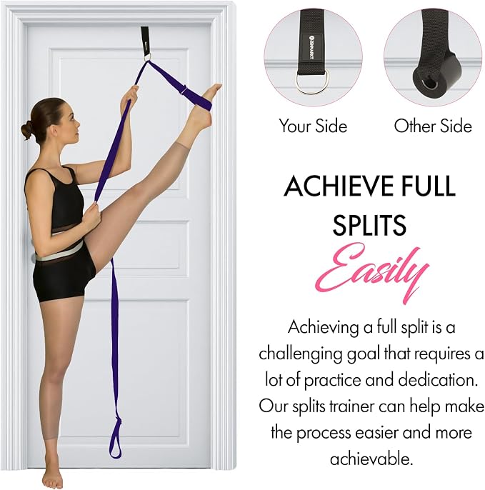 Stretching Strap With Door Anchor - Stretching Equipment to Improve Legs Flexibility - Splits Trainer For Home Ideal In Ballet, Dance, Cheerleading, Taekwondo, Yoga, Pole Dancing & Gymnastics