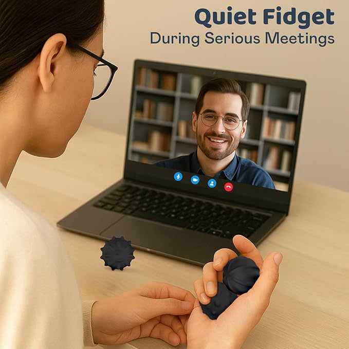Magnetic Sensory Fidget Balls – 3PC Large Weighted Textured Silicone Stress Relief Toys for Adults & Teens with ADHD, Autism, Anxiety – Quiet Fidget Magnets for Desk, Travel, Office & Gifting