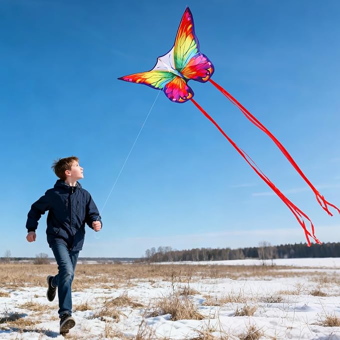 Butterfly Kites for Kids & Adults, Easy to Fly Design with Long Tail for Stability, for Kids Ages 4-8 & Beginners, Beach & Park Use | Family Outdoor Fun