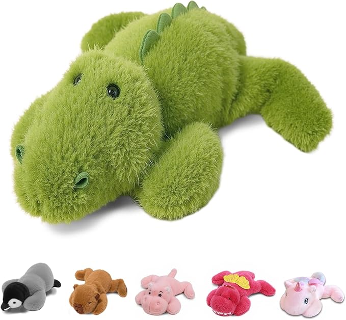 7.8in Green Alligator Plush Stuffed Animal Cute Green Alligator Plush Toy Ultra Soft Hugging Gift for Kids Girls Boys (Alligator)