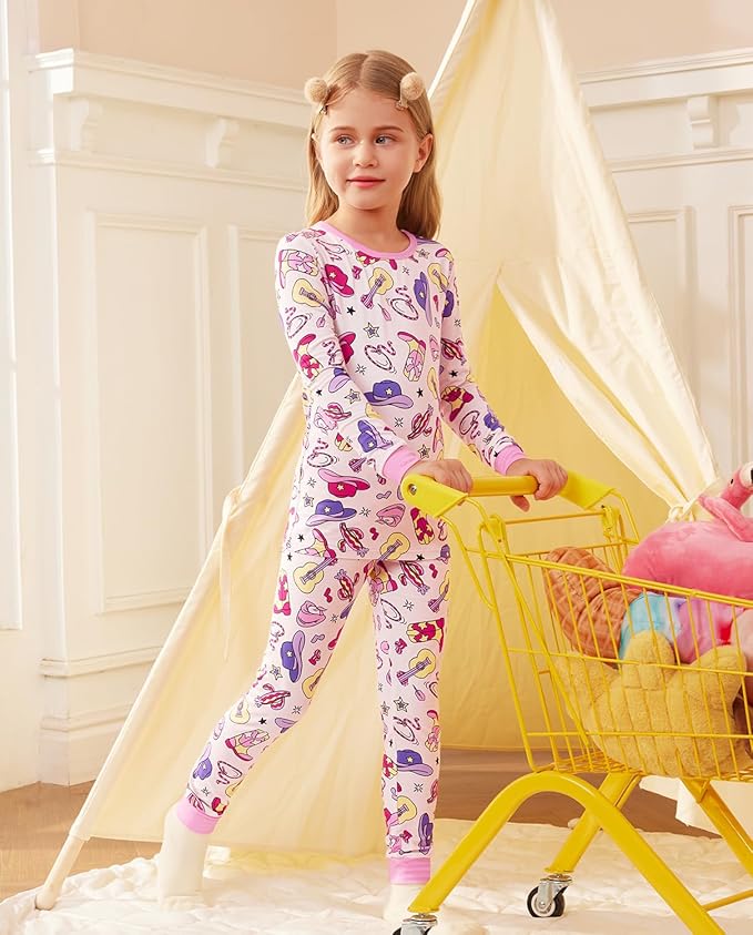 Bamboo Viscose Toddler Girls Kids Pajamas Unicorn Mermaid Pjs Long Sleeve Snug fit 12M-8Y 2pcs Soft Jammies