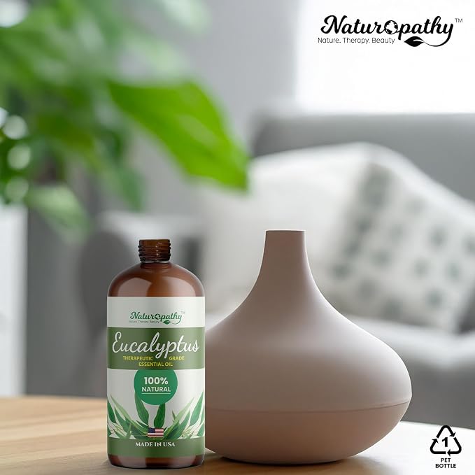 Naturopathy Eucalyptus Essential Oil, Therapeutic Grade, Premium Quality Perfect for Aromatherapy (16 fl oz)