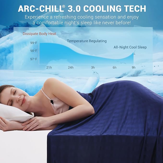 Elegear Cooling Blanket for Hot Sleepers, One-Way Moisture Flow, Twin Size | Arc-Chill® 3.0 Q-Max>0.5 Cooling Fabric with One-way Moisture Flow Helps Keep Skin Cool & Dry & Breathable, No Sticky Feeling