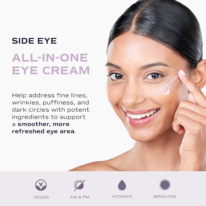 Masktini Side Eye All-In-One Eye Cream, 0.5 oz - Face Moisturizer - With Apple and Green Tea Extracts - Collagen Boosting - Eye Cream for Puffiness