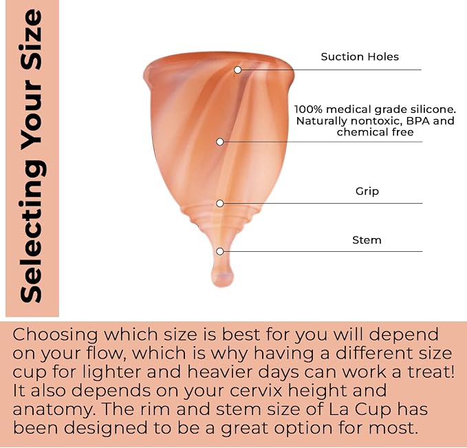 Reusable Menstrual Cup -100% Medical Grade Silicone - No Metals or Toxins - Soft & Comfortable Period Care - Leak Free - 10 Hours of Protection -Size B-Rose Rage