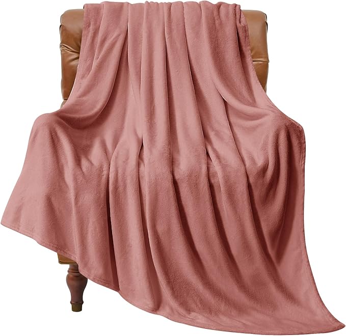 BEDELITE Fleece Blanket Soft Plush Throw for Couch Dusty Pink 50"x60" | Ultra Soft Fleece, Plush Microfiber, Lightweight Warmth, All Season Comfort, Fade Resistant, Machine Washable, Couch Sofa Bed