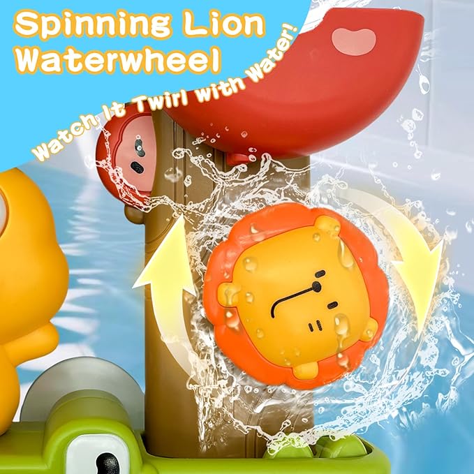 Bath Toys for Toddlers 1-3 with Scoop & Suction Cup, Interactive Duck Bathtub Toys for Bathtime Fun, Baby Bath Toy 2-4, Toddler Shower Wall Toy Boys Girls Birthday Gifts 18+ Months