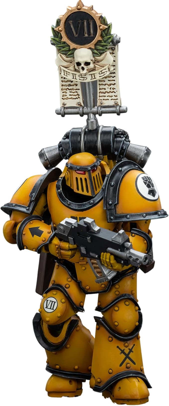 JOYTOY Warhammer 40,000 1/18 Action Figure Imperial Fists Legion MkIII Tactical Squad Legionary with Legion Vexilla Collection Model Christmas Birthday Gifts