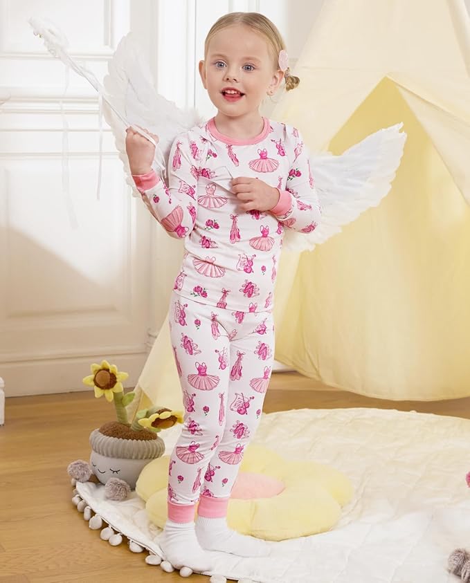 Bamboo Viscose Toddler Girls Kids Pajamas Unicorn Mermaid Pjs Long Sleeve Snug fit 12M-8Y 2pcs Soft Jammies