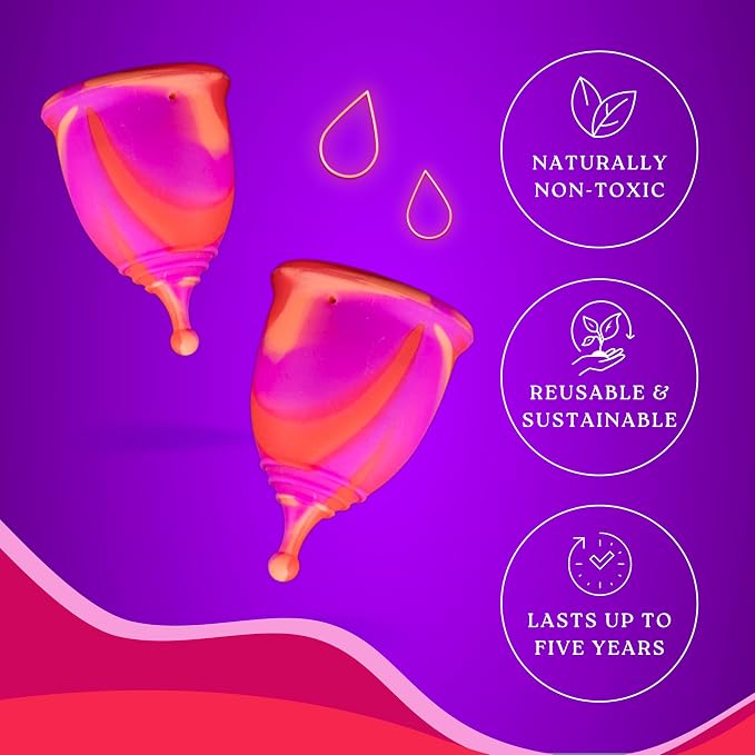 Reusable Menstrual Cup -100% Medical Grade Silicone - No Metals or Toxins - Soft & Comfortable Period Care - Leak Free - 10 Hours of Protection -Size B-Minted