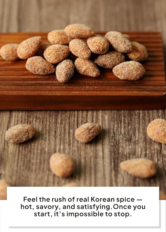 Korean Food Nuts Holic Hot & Spicy Almond, Korean Seasoned, Snack Mix, 8Pk | Hot and spicy Korean-style seasoned almond snack in convenient individual packs