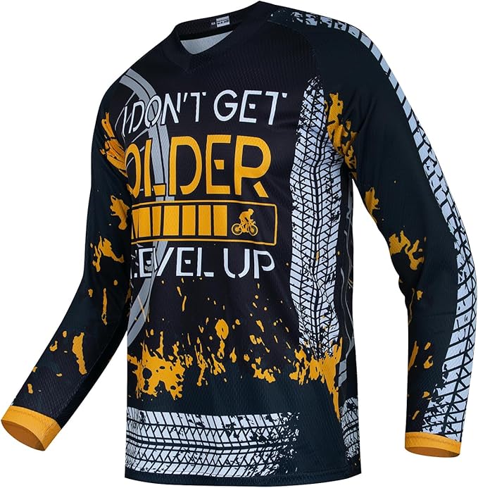 Boy Girl Cycling Jersey Kids Mountain Bike Motocross Long Sleeve Shirt Biking Tops 4-14 Years