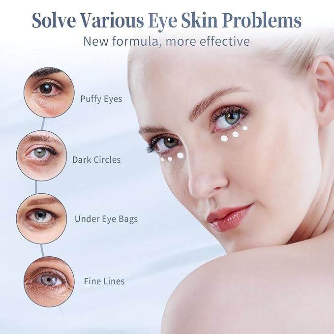Retinol Under Eye Cream - Anti-Aging Treatment for Dark Circles, Puffiness & Wrinkles, Gentle Formula for Men & Women to Reduce Fine Lines, 0.7 Fl Oz