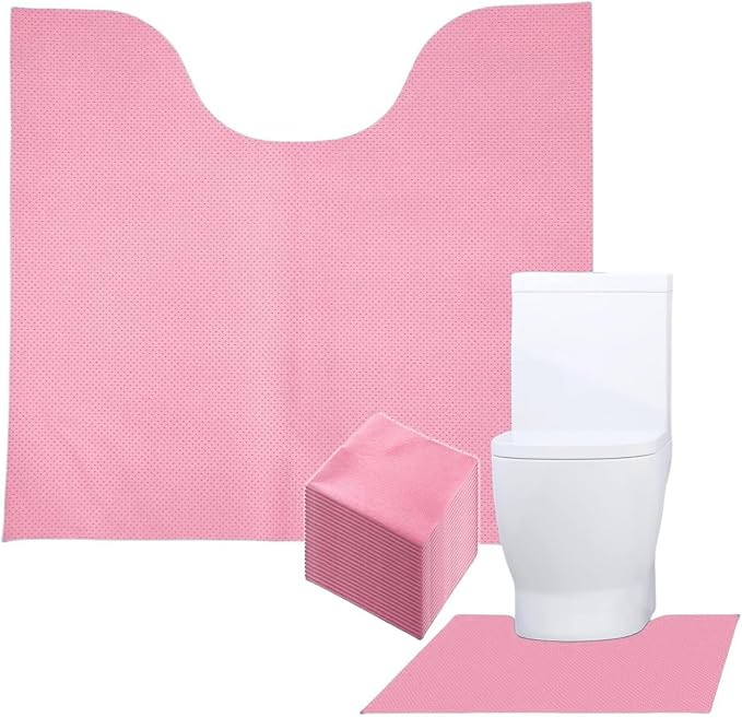 Upgraded 20 Pack Disposable Toilet Mats for Clean&Hygienic Bathroom,Super Absorbent Toilet Floor Protector,U-Shaped Commodes,Potty Training for Children,Adults,Alzheimer's Patients
