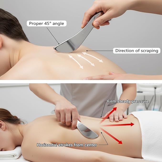 BYYDDIY Non-Magnetic 304 Stainless Steel Gua Sha Muscle Scraper Tool for Scar Tissue,Muscle Scraping Tool for Massage Scraper,IASTM Tools for Physical Therapy, Soft Tissue Massage