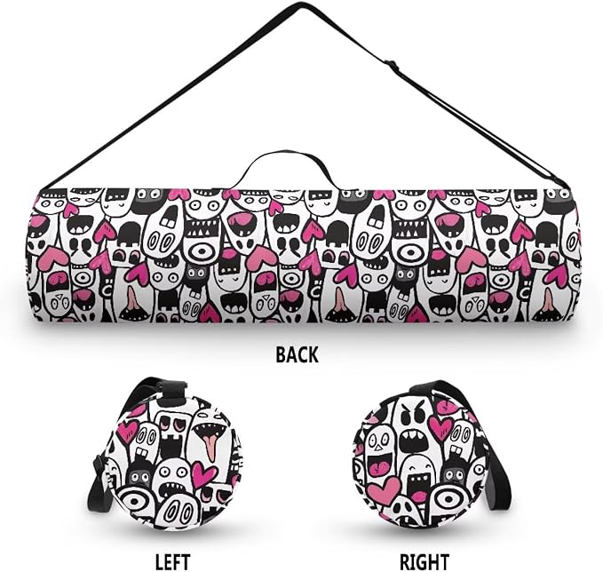 Yoga Mat Bag with Adjustable Shoulder Strap and Handle Zipper, 30in Wide x 6.3in Diameter for Yoga Mat Storage
