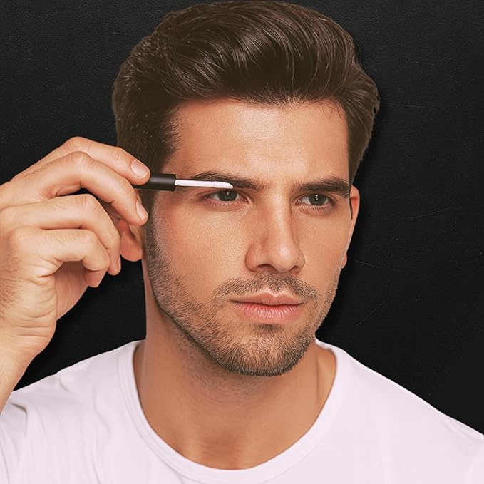 The Men Pen Eyebrow Boosting + Caffeine Kit | Eyebrow, Beard and Hair Filler | Waterproof, Long Lasting, Sweat Proof - Black