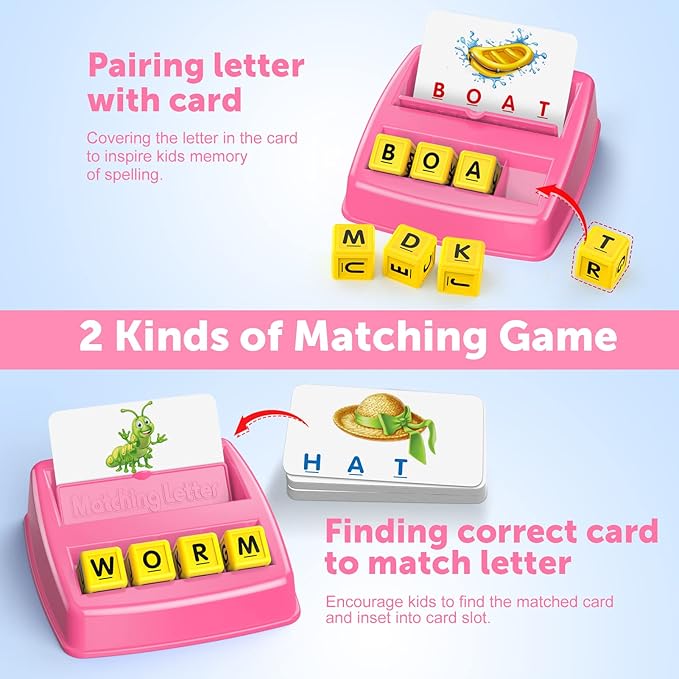 Educational Toys for 3 4 5 Year Old for Toddlers 2-4 Year Matching Letter Games for 3-5 Montessori Toys for Kids Toy for Ages 2-4 4-6 Birthday Halloween Christmas Easter Gifts for 3-5 Year Old