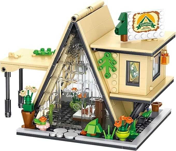 FANTASY&Co. Camping Tent Building Blocks Set - 579PCS, Adventure-Themed Playset for Kids 6+, STEM Educational Toy, Compatible with Lego